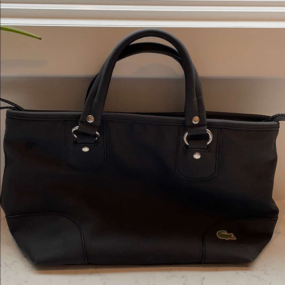 Lacoste Black Pvc Satchel Bag